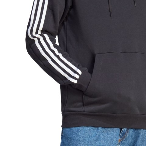 Bluza męska adidas Essentials Fleece 3-Stripes Hoodie czarna IB4028 Adidas Bluza męska adidas Essentials Fleece 3-Stripes Hoodie czarna IB4028 Adidas
