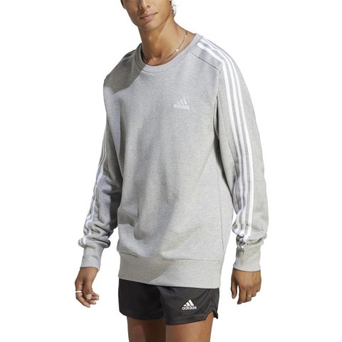 Bluza męska adidas Essentials French Terry 3-Stripes szara IC9319 Adidas Bluza męska adidas Essentials French Terry 3-Stripes szara IC9319 Adidas