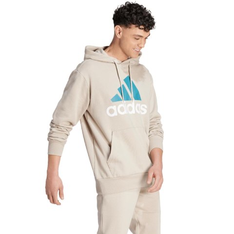 Bluza męska adidas Essentials French Terry Big Logo Hoodie beżowa IJ8584 Adidas Bluza męska adidas Essentials French Terry Big Logo Hoodie beżowa IJ8584 Adidas