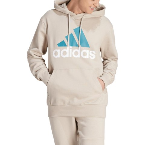 Bluza męska adidas Essentials French Terry Big Logo Hoodie beżowa IJ8584 Adidas Bluza męska adidas Essentials French Terry Big Logo Hoodie beżowa IJ8584 Adidas
