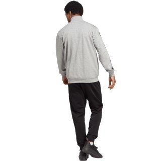 Dres męski adidas Basic 3-Stripes French Terry szaro-czarny IC6748 Adidas