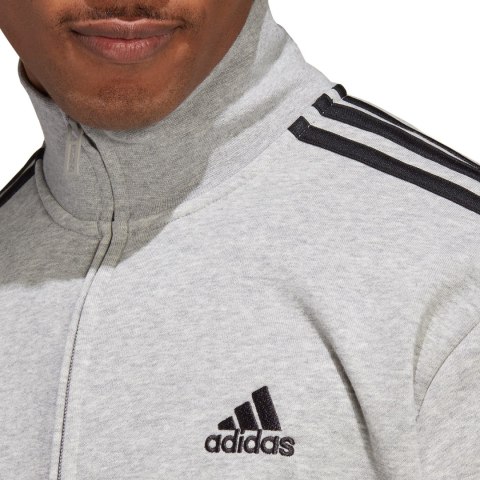 Dres męski adidas Basic 3-Stripes French Terry szaro-czarny IC6748 Adidas Dres męski adidas Basic 3-Stripes French Terry szaro-czarny IC6748 Adidas