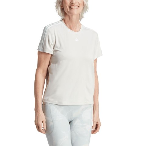 Koszulka damska adidas Aeroready Train Essentials 3-Stripes Tee beżowa HZ5681 Adidas Koszulka damska adidas Aeroready Train Essentials 3-Stripes Tee beżowa HZ5681 Adidas