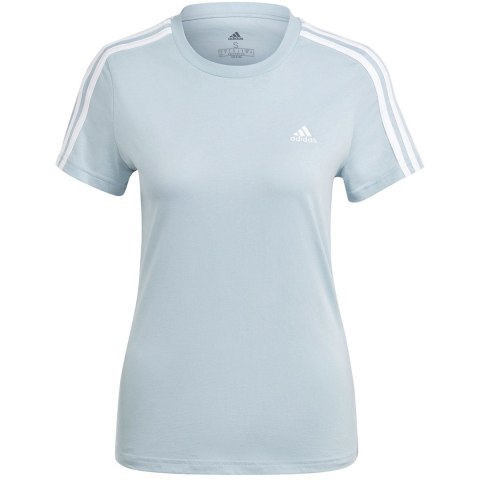 Koszulka damska adidas Essentials Slim 3-Stripes Tee jasnoniebieska IM2788 Adidas Koszulka damska adidas Essentials Slim 3-Stripes Tee jasnoniebieska IM2788 Adidas