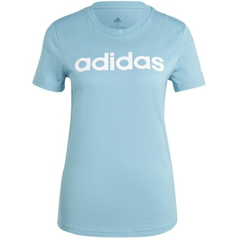 Koszulka damska adidas Loungewear Essentials Slim Logo Tee błękitna IC0629 Adidas Koszulka damska adidas Loungewear Essentials Slim Logo Tee błękitna IC0629 Adidas