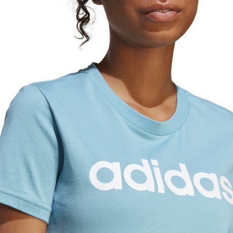 Koszulka damska adidas Loungewear Essentials Slim Logo Tee błękitna IC0629 Adidas Koszulka damska adidas Loungewear Essentials Slim Logo Tee błękitna IC0629 Adidas