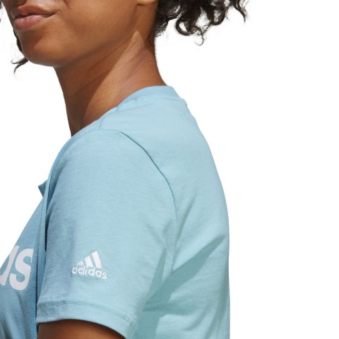 Koszulka damska adidas Loungewear Essentials Slim Logo Tee błękitna IC0629 Adidas Koszulka damska adidas Loungewear Essentials Slim Logo Tee błękitna IC0629 Adidas