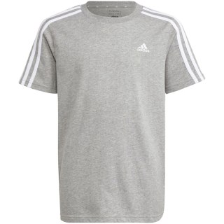 Koszulka dla dzieci adidas Essentials 3-Stripes Cotton Tee szara IB1669 Adidas