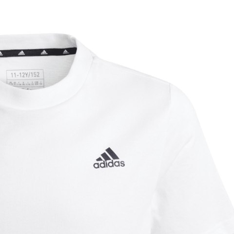 Koszulka dla dzieci adidas Essentials Small Logo Cotton Tee biała IB4093 Adidas Koszulka dla dzieci adidas Essentials Small Logo Cotton Tee biała IB4093 Adidas