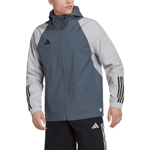 Kurtka męska adidas Tiro 23 Competition All-Weather szara HU1320 Adidas teamwear Kurtka męska adidas Tiro 23 Competition All-Weather szara HU1320 Adidas teamwear