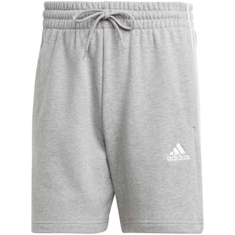 Spodenki męskie adidas Essentials French Terry 3-Stripes szare IC9437 Adidas Spodenki męskie adidas Essentials French Terry 3-Stripes szare IC9437 Adidas