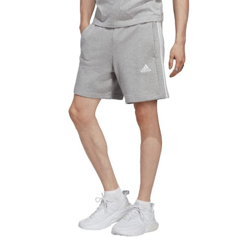 Spodenki męskie adidas Essentials French Terry 3-Stripes szare IC9437 Adidas Spodenki męskie adidas Essentials French Terry 3-Stripes szare IC9437 Adidas