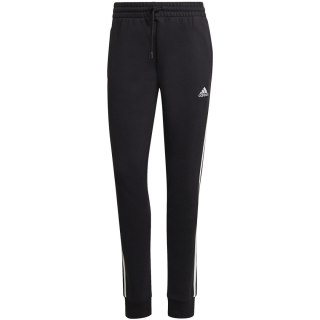Spodnie damskie adidas Essentials 3-Stripes French Terry Cuffed czarne IC8770 Adidas
