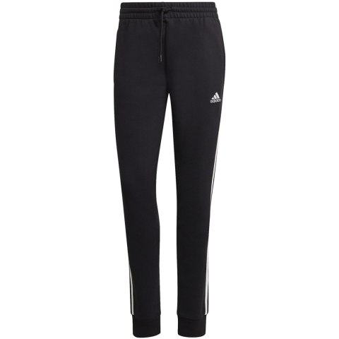 Spodnie damskie adidas Essentials 3-Stripes French Terry Cuffed czarne IC8770 Adidas