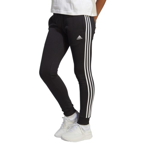 Spodnie damskie adidas Essentials 3-Stripes French Terry Cuffed czarne IC8770 Adidas