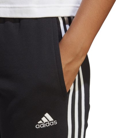 Spodnie damskie adidas Essentials 3-Stripes French Terry Cuffed czarne IC8770 Adidas