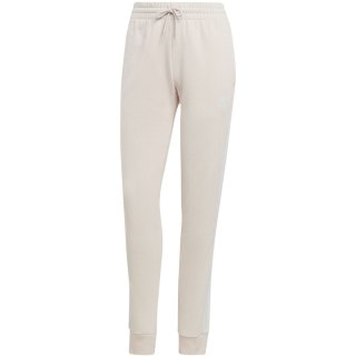 Spodnie damskie adidas Essentials 3-Stripes French Terry Cuffed kremowe IC9924 Adidas