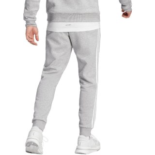 Spodnie męskie adidas Essentials Fleece 3-Stripes Tapered Cuff szare IJ6494 Adidas