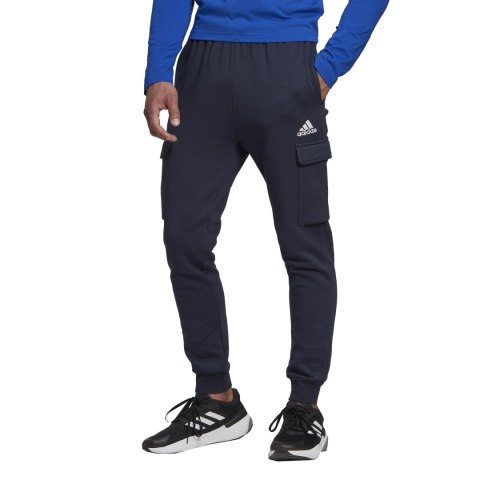 Spodnie męskie adidas Essentials Fleece Regular Tapered Cargo granatowe HL2232 Adidas Spodnie męskie adidas Essentials Fleece Regular Tapered Cargo granatowe HL2232 Adidas