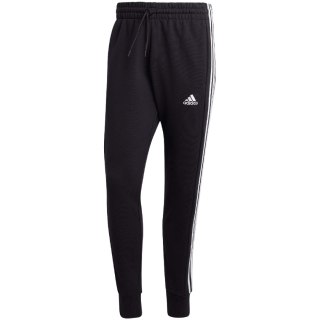 Spodnie męskie adidas Essentials French Terry Tapered Cuff 3-Stripes czarne HA4337 Adidas