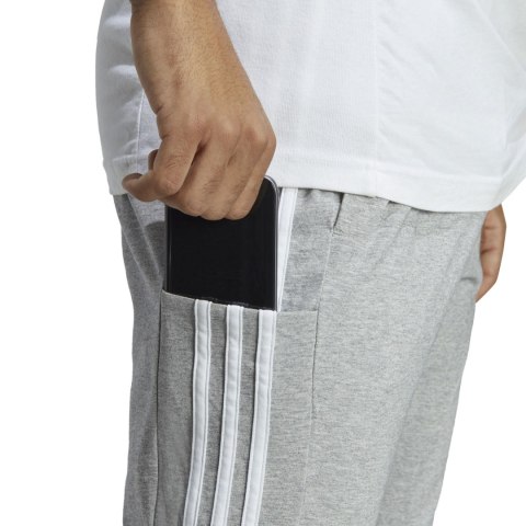 Spodnie męskie adidas Essentials Single Jersey Tapered Open Hem 3-Stripes szare IC0046 Adidas Spodnie męskie adidas Essentials Single Jersey Tapered Open Hem 3-Stripes szare IC0046 Adidas
