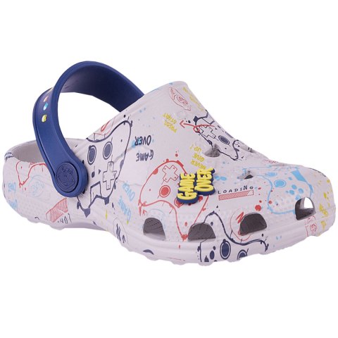 Chodaki dla dzieci Coqui Little Frog Game Over szare 8701-249-3021 23-24 Coqui