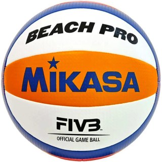 Piłka siatkowa plażowa meczowa Mikasa Beach Pro biało-pomarańczowo-niebieska BV550C 5 Mikasa