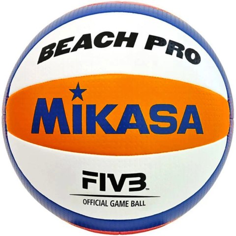 Piłka siatkowa plażowa meczowa Mikasa Beach Pro biało-pomarańczowo-niebieska BV550C 5 Mikasa