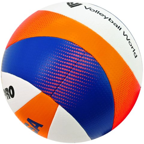 Piłka siatkowa plażowa meczowa Mikasa Beach Pro biało-pomarańczowo-niebieska BV550C 5 Mikasa