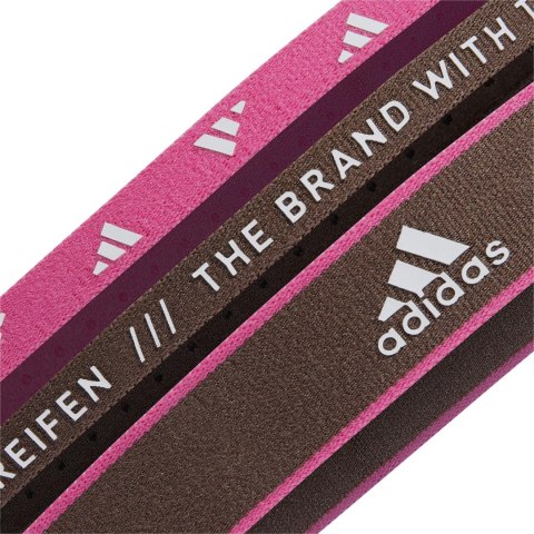 Opaski na włosy adidas Hairbands 3 szt. OSFM brązowo-różowa IC6515 Adidas