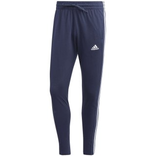 Spodnie męskie adidas Essentials Single Jersey Tapered Open Hem 3-Stripes granatowe IC0045 S Adidas