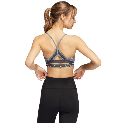 Stanik damski adidas Aeroreact Training Light-Support 3-Stripes Bra ciemnoszary HC7870 L Adidas