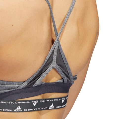 Stanik damski adidas Aeroreact Training Light-Support 3-Stripes Bra ciemnoszary HC7870 L Adidas