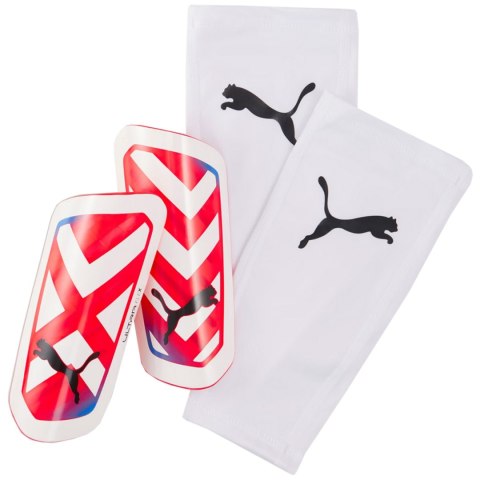 Ochraniacze piłkarskie Puma Ultra Flex Sleeve biało-czerwone 030871 05 L Puma