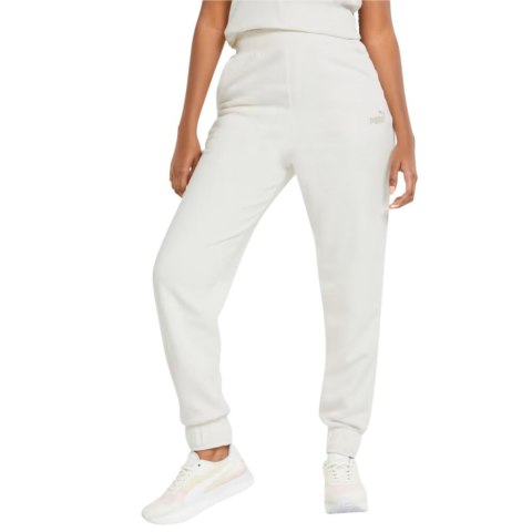 Spodnie damskie Puma ESS+ Embroidery High-Waist Pants FL kremowe 670007 99 2XL Puma