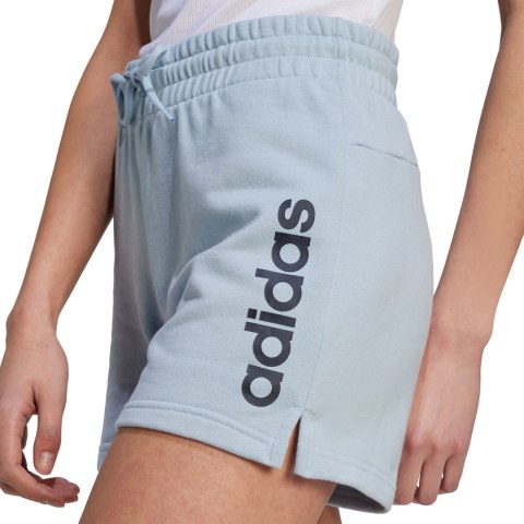 Spodenki damskie adidas Essentials Linear French Terry błękitne IL3355 L Adidas