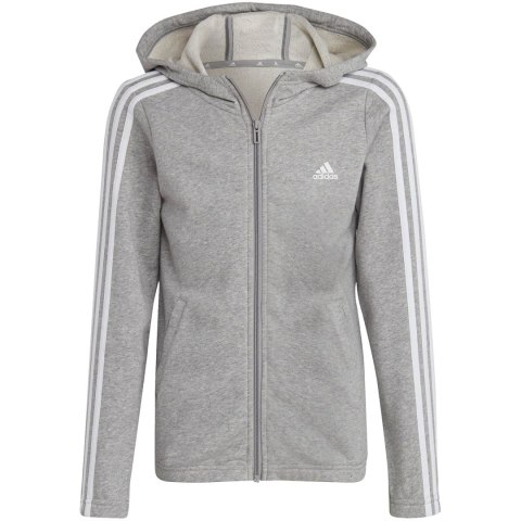 Bluza dla dzieci adidas Essentials 3-Stripes Full-Zip Hoodie szara IC3635 140cm Adidas
