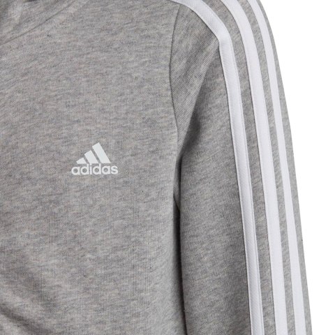 Bluza dla dzieci adidas Essentials 3-Stripes Full-Zip Hoodie szara IC3635 140cm Adidas