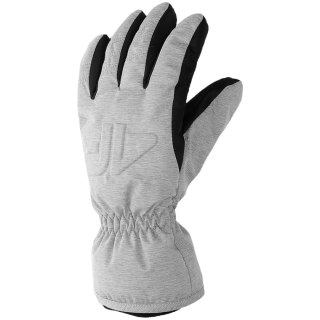 Rękawice narciarskie damskie 4F FNK F099 zimny jasny szary melanż 4FAW23AFGLF099 27M XL 4F