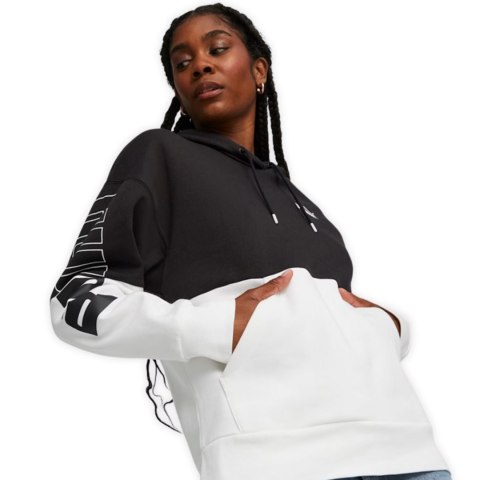 Bluza damska Puma Power Colorblock Hoodie FL czarno-biała 676023 01 Puma Bluza damska Puma Power Colorblock Hoodie FL czarno-biała 676023 01 Puma