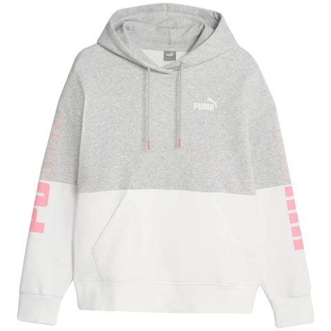 Bluza damska Puma Power Colorblock Hoodie FL szaro-biała 676023 04 Puma Bluza damska Puma Power Colorblock Hoodie FL szaro-biała 676023 04 Puma