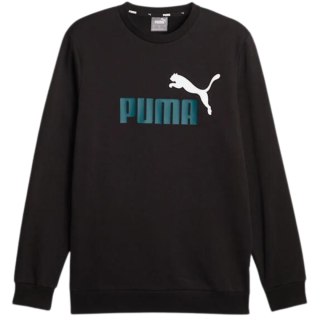 Bluza męska Puma ESS+ 2 Col Big Logo Crew FL czarna 586762 75 Puma