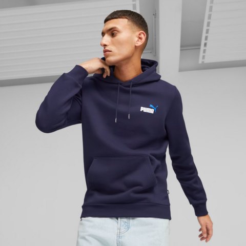 Bluza męska Puma ESS+ 2 Col Small Logo Hoodie FL granatowa 674471 06 Puma
