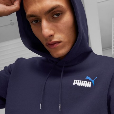 Bluza męska Puma ESS+ 2 Col Small Logo Hoodie FL granatowa 674471 06 Puma