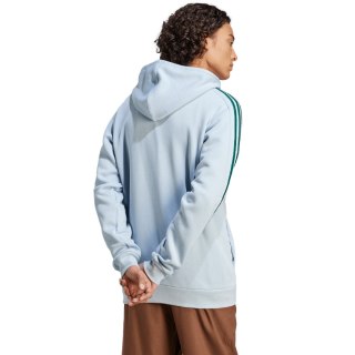 Bluza męska adidas Essentials Fleece 3-Stripes Full-Zip błękitna IJ8932 Adidas