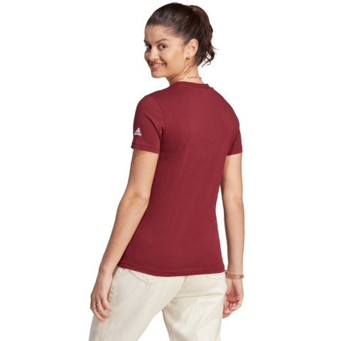 Koszulka damska adidas Loungewear Essentials Slim Logo Tee bordowa IM2829 Adidas Koszulka damska adidas Loungewear Essentials Slim Logo Tee bordowa IM2829 Adidas