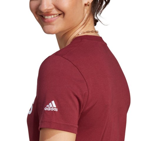 Koszulka damska adidas Loungewear Essentials Slim Logo Tee bordowa IM2829 Adidas Koszulka damska adidas Loungewear Essentials Slim Logo Tee bordowa IM2829 Adidas