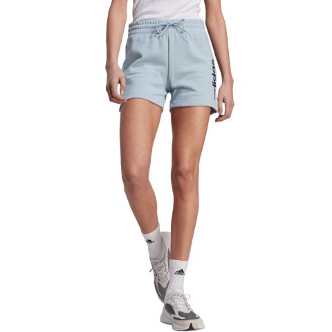 Spodenki damskie adidas Essentials Linear French Terry błękitne IL3355 Adidas