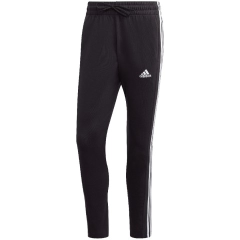 Spodnie męskie adidas Essentials Single Jersey Tapered Open Hem 3-Stripes czarne IC0044 Adidas Spodnie męskie adidas Essentials Single Jersey Tapered Open Hem 3-Stripes czarne IC0044 Adidas