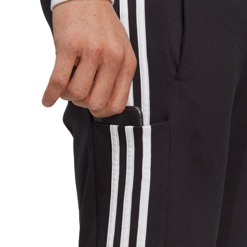 Spodnie męskie adidas Essentials Single Jersey Tapered Open Hem 3-Stripes czarne IC0044 Adidas Spodnie męskie adidas Essentials Single Jersey Tapered Open Hem 3-Stripes czarne IC0044 Adidas